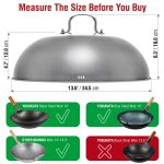 Small Yosukata 13,6-inch Stainless Steel Wok Lid with Tempered Glass Insert