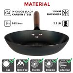 Small Yosukata 10 1/4-inch Pre-Seasoned Black Carbon Steel Skillet