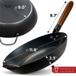 Small Yosukata 11,8-inch Pre-Seasoned Black Carbon Steel Skillet