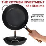 Small Yosukata 11,8-inch Pre-Seasoned Black Carbon Steel Skillet