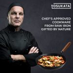 Small Yosukata 11,8-inch Pre-Seasoned Black Carbon Steel Skillet