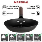 Small Yosukata 7,9-inch Pre-Seasoned Black Carbon Steel Skillet