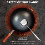 Small Yosukata Utensils Set: 17-inch Stainless Steel Wok Spatula and Ladle Set