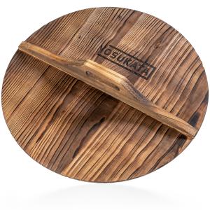 Yosukata Wok Lid (14-inch, Wooden, Carbonized Finish)