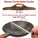 Small Yosukata 14-inch Wooden Wok Lid with Carbonized Finish
