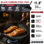 Small Yosukata 11,8-inch Pre-Seasoned Black Carbon Steel Skillet