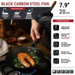 Small Yosukata 7,9-inch Pre-Seasoned Black Carbon Steel Skillet