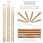 Small Yosukata Bamboo Chopsticks Reusable: 11.8, 13 and 14.2-inch (3 Pairs)