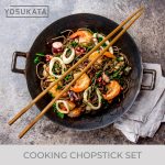 Small Yosukata Bamboo Chopsticks Reusable: 11.8, 13 and 14.2-inch (3 Pairs)