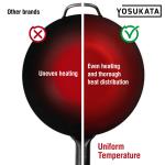 Small Yosukata 11,8-inch Pre-Seasoned Black Carbon Steel Wok Flat Bottomed