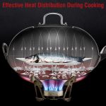 Small Yosukata 12,8-inch Stainless Steel Wok Lid with Tempered Glass Insert