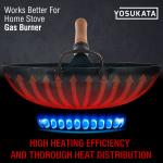 Small Yosukata 14-inch Pre-Seasoned Blue Carbon Steel Wok Round Bottomed