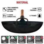 Small Yosukata 14-inch Pre-Seasoned Blue Carbon Steel Wok Round Bottomed