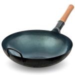 Small Yosukata 14-inch Pre-Seasoned Blue Carbon Steel Wok Round Bottomed