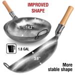 Small Yosukata 14-inch Not Seasoned Blue Carbon Steel Wok Round Bottomed