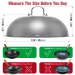 Small Yosukata Black Carbon Steel Wok 13,5-inch+Stainless Steel Wok Lid+Spatula and Ladle Set