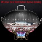 Small Yosukata Black Carbon Steel Wok 13,5-inch+Stainless Steel Wok Lid