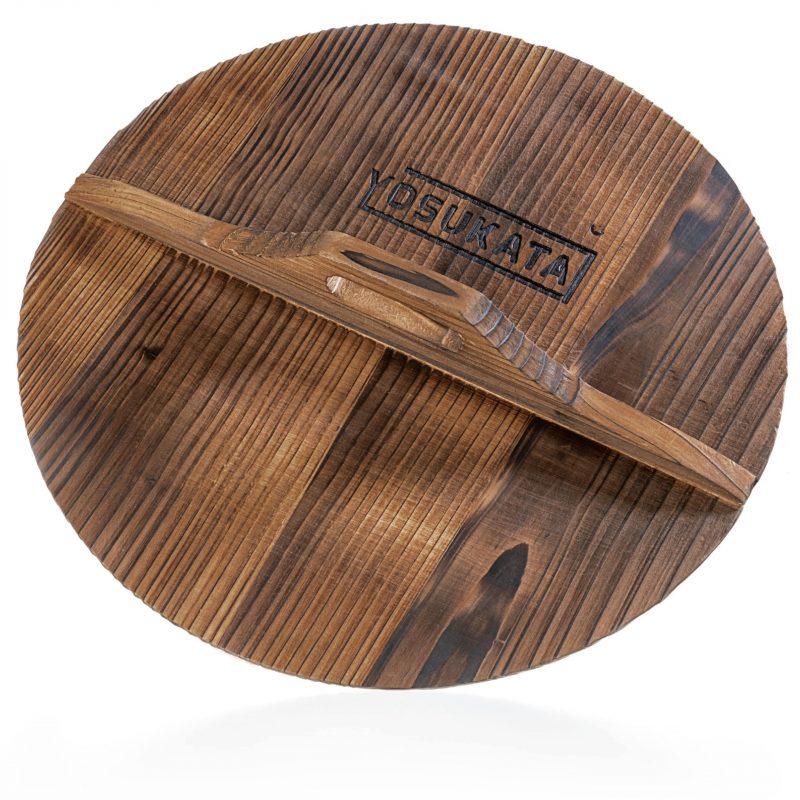 Yosukata Wok Lid (13,5-inch, Wooden, Carbonized Finish)