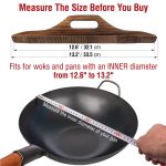 Small Yosukata Black Carbon Steel Wok 13,5-inch+Wooden Wok Lid