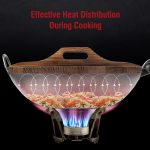 Small Yosukata Blue Carbon Steel Wok 13,5-inch+Wooden Wok Lid
