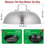 Small Yosukata Wok Lid (11,4-inch, Stainless Steel, Tempered Glass Insert)