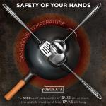 Small Yosukata Blue Carbon Steel Wok 13,5-inch+Spatula, Ladle and Turner Set