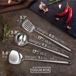 Small Yosukata Blue Carbon Steel Wok 13,5-inch+Spatula, Ladle and Turner Set